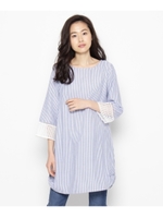 袖レースチュニックワンピース/オフホワイト(203)