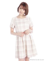 LOVESweetチェックワンピ/ネイビー