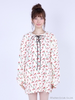 cherry print towel dress/OFFWHITE