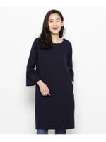 袖フレアポンチワンピース/グレー(012)