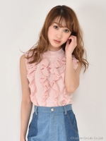 フリルニットプルオーバー/グレー