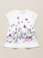 BABY ペンシルフラワープリント AラインTシャツ/ホワイト