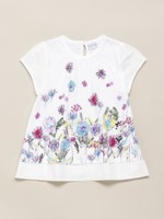 BABY ペンシルフラワープリント AラインTシャツ/ホワイト