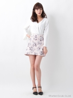 花柄JZ台形/スカート/オフホワイト