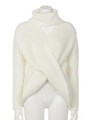クロスオープンフロントニットTOP/WHT