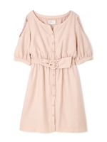 LACY SLIT SHIRT DRESS/ピンク(090)