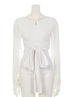 カシュクールリボントップス/ホワイト