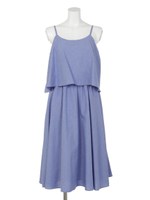 キャミソールドッキングフレアワンピース/ブルー