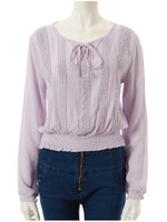 コットンレースブラウス/ラベンダー