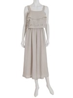 レースティアードBACKシャンロンパース/ベージュ