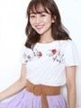 刺繍Tシャツ/シロ
