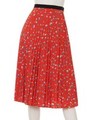 【Kalen】FLORAL PRINT PLEATED SKIRT/RED