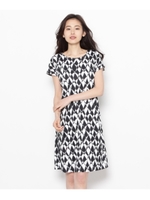 プリントジャージーストレッチワンピース/ピンク(172)