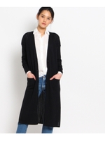 ランダムリブロングニットカーディガン/ブラック(019)