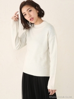 chick モヘアタッチクルーネックニットP/O/WHT