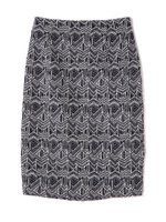 ジオメトリックジャガードスカート/ネイビー(121)