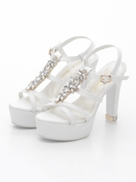 フロントラインビジューサンダル/ホワイト