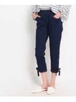 裾リボンクロップドパンツ/ブルー(092)