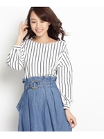 裏毛ストライププルオーバー/サンドベージュ(353)