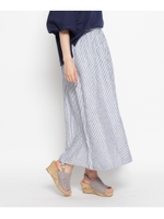 フレンチリネンギャザーロングスカート/ネイビー(393)