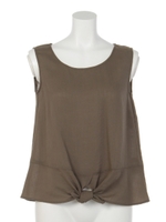 裾リボンノースリーブブラウス/オフホワイト