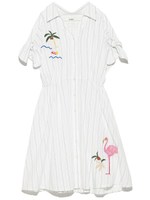 エンブロイダリーシャツワンピース/STRIPE