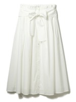 コットンギャザーフロントリボンスカート/ホワイト