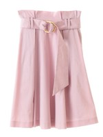 【スカート】タイプライターベルト付スカート/ピンク