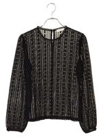 ボリュームスリーブレースプルオーバー/ブラック