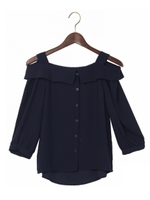 7分袖トロミオフショル/ブラウス/オフホワイト