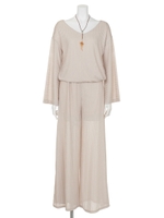 ドロップショルダーコンビネゾン/ベージュ