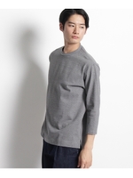 度詰め天竺7分袖ロングTシャツ/ホワイト系(002)