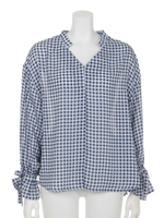 【chille anap】ギンガムチェックスキッパーブラウス/NVY