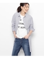 シャツディガン×プリントTシャツ SET/ネイビー(393)