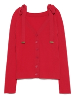 肩紐つきニットカーディガン/OWHT