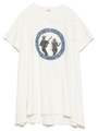 ハンドダメージデザインプリントTシャツ/WHT