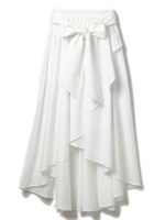 カラーシャンブレースワローテイルスカート/ホワイト