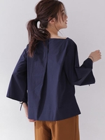 ドロストスリーブブラウス/ネイビー