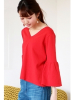 バックリボンフレアスリーブニット/ネイビー(120)