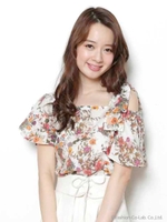 ワンショルダーブラウス/レッド