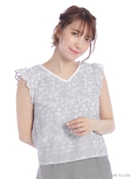 刺繍ブラウス/青系