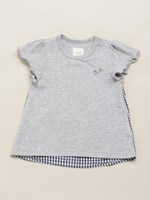 BABY 異素材フレアー袖Tシャツ/ホワイト