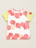 BABY リンゴボーダープリント半袖Tシャツ/レッド