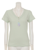 アクセ付きメンT/ホワイト