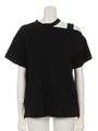 テープショルダーTシャツ/BLK