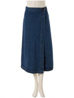 デニムラップスカート/ブルー