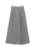 フレアープリーツロングパンツ/NAVY