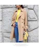 ロングトレンチコート テロンチ/ネイビー