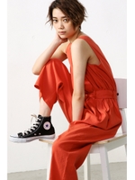 【AZUL by moussy】綿麻オールインワン/ORG