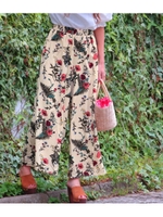 【anap mimpi】ボタニカルフラワーワイドパンツ/IV